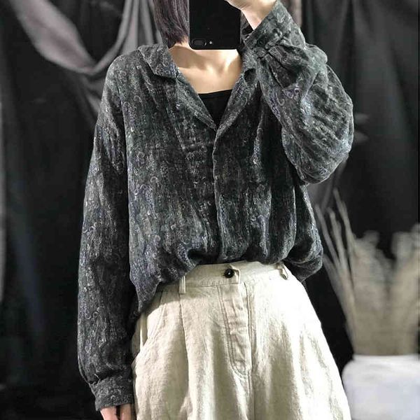 women's blouses & shirts linen retro print turn-down collar full sleeve 2021 spring new loose vintage casual women 6ool, White
women's blouses & shirts linen retro print turn-down collar full sleeve 2021 spring new loose vintage casual women 6ool, White
