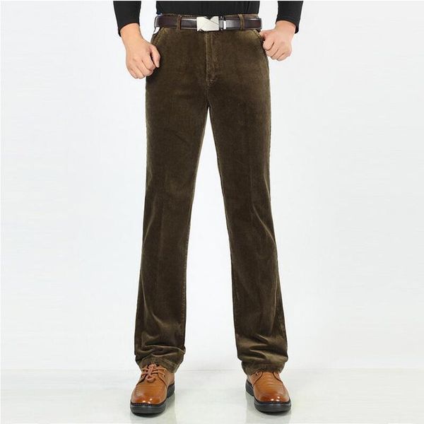 men's pants high waist pant autumn winter corduroy men business loose stretch straight leg fit red husband trouser male, Black
men's pants high waist pant autumn winter corduroy men business loose stretch straight leg fit red husband trouser male, Black