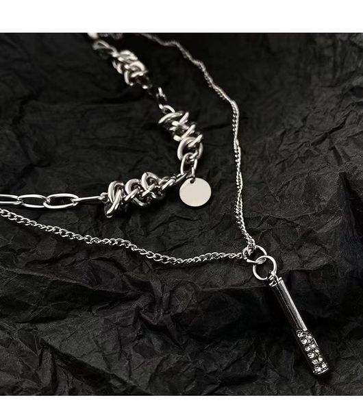 pendant necklaces fashion necklace thorn double layer accessories men's and women's, Silver
pendant necklaces fashion necklace thorn double layer accessories men's and women's, Silver