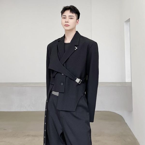 men's suits & blazers autumn detachable two-piece short suit irregular hem trend functional style design sense of minority coat men, White;black
men's suits & blazers autumn detachable two-piece short suit irregular hem trend functional style design sense of minority coat men, White;black