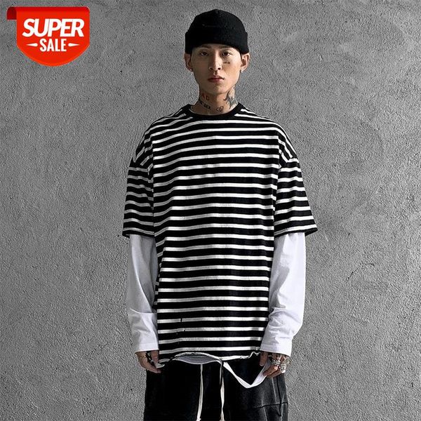 harajuku hip-hop streetwear short sleeve t shirt men clothes tshirt loose underswing hole stripes t-shirt 2020 new arrivals #fz8u, White;black
harajuku hip-hop streetwear short sleeve t shirt men clothes tshirt loose underswing hole stripes t-shirt 2020 new arrivals #fz8u, White;black