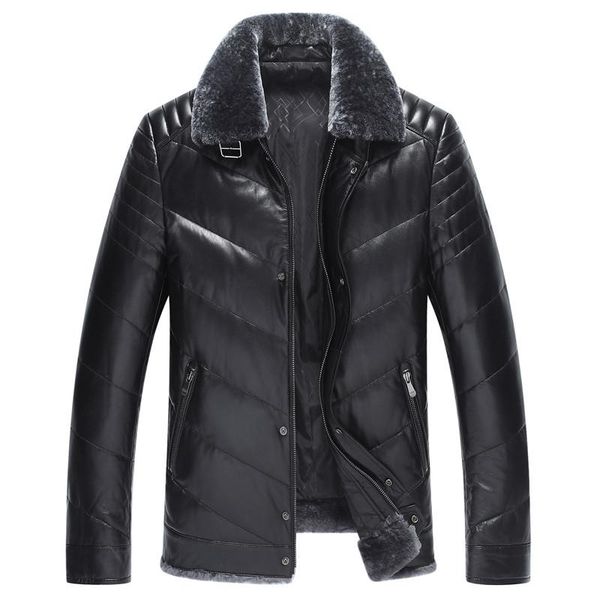 men's leather & faux genuine jacket winter men real sheepskin coat wool fur collar down veste l18-2000 homme my1651, Black
men's leather & faux genuine jacket winter men real sheepskin coat wool fur collar down veste l18-2000 homme my1651, Black