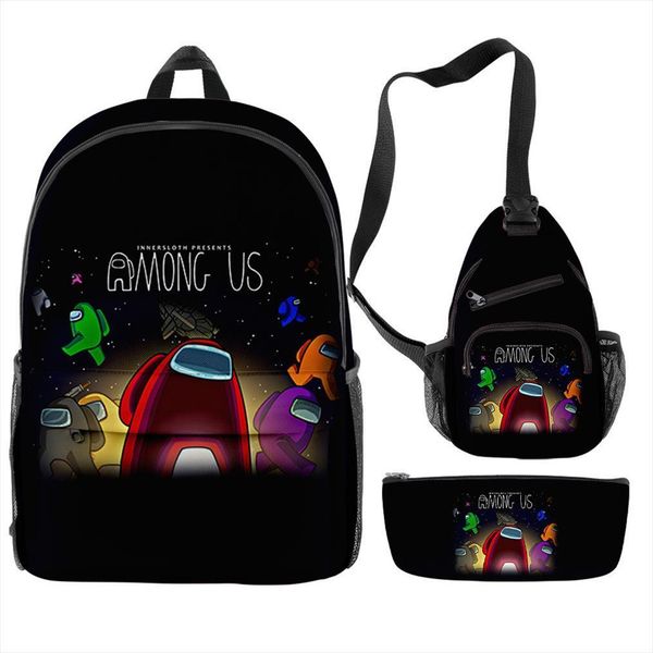 3pcs set game among us backpack school backpacks 3d print bag teenagers and boys girls travel rucksack
3pcs set game among us backpack school backpacks 3d print bag teenagers and boys girls travel rucksack