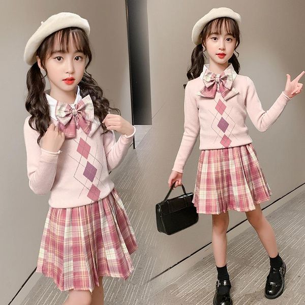 girls clothes sets autumn child baby girl lovely bow sweater + plaid skirt 2pcs kids clothing set outfits 3-12 years, White
girls clothes sets autumn child baby girl lovely bow sweater + plaid skirt 2pcs kids clothing set outfits 3-12 years, White