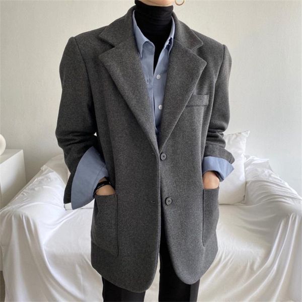 women's wool & blends harajuku stylish vintage two pieces sets woolen warm blazers coats 2021 elegant ol autumn loose casual basewear w, Black
women's wool & blends harajuku stylish vintage two pieces sets woolen warm blazers coats 2021 elegant ol autumn loose casual basewear w, Black