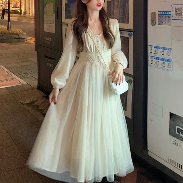 casual dresses autumn solid princess elegant dress women korean chic party fairy midi high waist long sleeve sweet sundress 2021, Black;gray
casual dresses autumn solid princess elegant dress women korean chic party fairy midi high waist long sleeve sweet sundress 2021, Black;gray