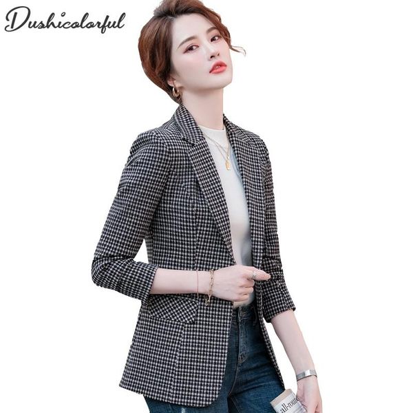 vintage office ladies plaid blazer long sleeve loose houndstooth suit coat jacket women blazers female 2021 spring top, White;black
vintage office ladies plaid blazer long sleeve loose houndstooth suit coat jacket women blazers female 2021 spring top, White;black