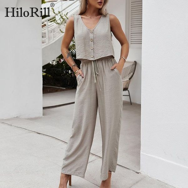 hilorill summer women casual two piece set 2021 solid color v neck tank crop sets high wasit wide leg pants holiday outfits, White
hilorill summer women casual two piece set 2021 solid color v neck tank crop sets high wasit wide leg pants holiday outfits, White