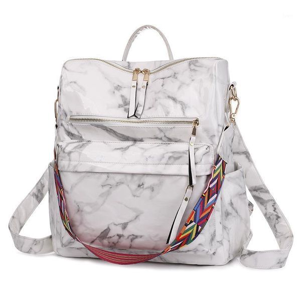 school bags marble printed leather backpack purse leopard travel shoulder bag fashion designer women handbag with colorful strap
school bags marble printed leather backpack purse leopard travel shoulder bag fashion designer women handbag with colorful strap
