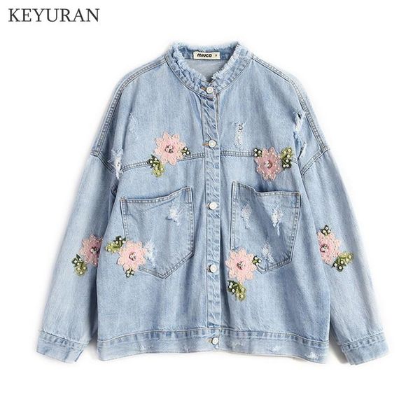 women's jackets floral embroidery denim jacket coats women spring autumn ripped hole beading tassel jeans 2021 woman street, Black;brown
women's jackets floral embroidery denim jacket coats women spring autumn ripped hole beading tassel jeans 2021 woman street, Black;brown