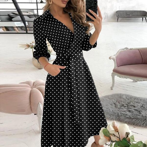 38# elegant office lady summer dress casual loose chiffon v-neck short sleeve dresses polka dot print vestido de mujer, Black;gray
38# elegant office lady summer dress casual loose chiffon v-neck short sleeve dresses polka dot print vestido de mujer, Black;gray