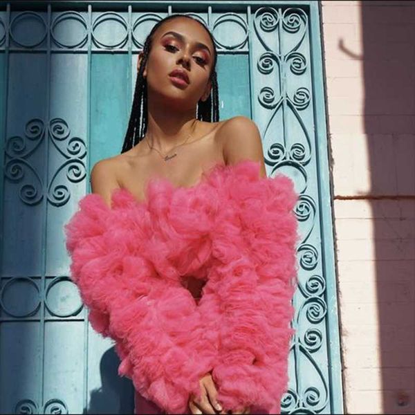 women's blouses & shirts elegant pink off the shoulder long sleeves blouse women 2021 ruffle puffy tulle party custom made plus size, White
women's blouses & shirts elegant pink off the shoulder long sleeves blouse women 2021 ruffle puffy tulle party custom made plus size, White
