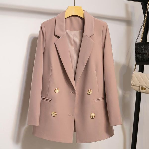 women's suits & blazers fashion button up collared loose pink female blazer office lady elegant double breasted women spring autumn clo, White;black
women's suits & blazers fashion button up collared loose pink female blazer office lady elegant double breasted women spring autumn clo, White;black