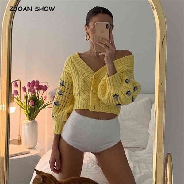 stylish women puff sleeve hand crochet flower cardigan retrov neck long sleeve knitted cropped sweater punk pull korea clothes 210812, White
stylish women puff sleeve hand crochet flower cardigan retrov neck long sleeve knitted cropped sweater punk pull korea clothes 210812, White