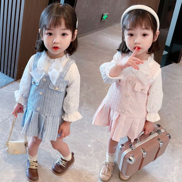 2021 girls' fragrance children's spring korean clothing long sleeve dress baby vest skirt suit, White
2021 girls' fragrance children's spring korean clothing long sleeve dress baby vest skirt suit, White