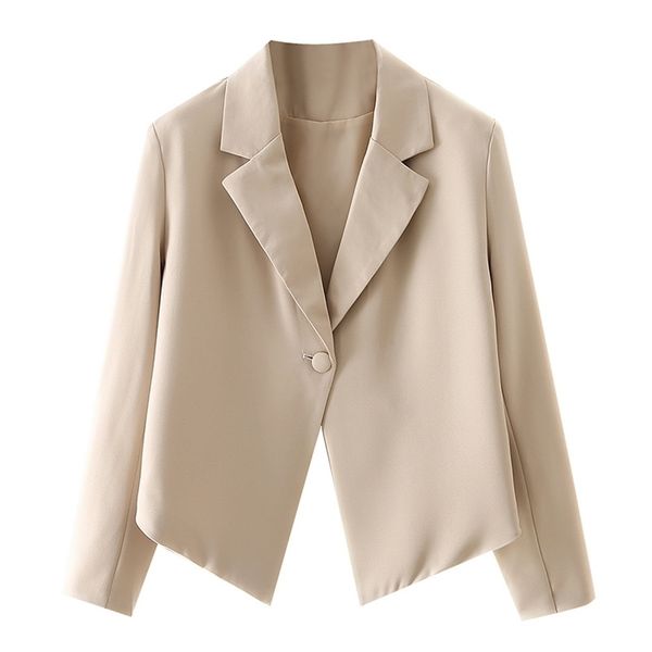 spring autumn blazer jacket double breasted long sleeve hem shirring casual female single coat 210524, White;black
spring autumn blazer jacket double breasted long sleeve hem shirring casual female single coat 210524, White;black
