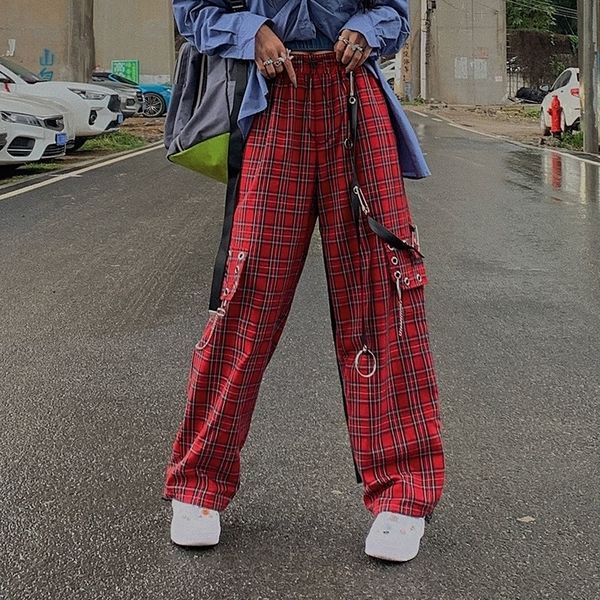 houzhou punk autumn streetwear plaid hip hop wide leg checkered pants fashion women trousers 201228, Black;white
houzhou punk autumn streetwear plaid hip hop wide leg checkered pants fashion women trousers 201228, Black;white