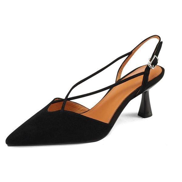 sandals summer women's 2021 cow leather & kid suede thin heel pointed toe roman style party hand made elegant shoes, Black
sandals summer women's 2021 cow leather & kid suede thin heel pointed toe roman style party hand made elegant shoes, Black
