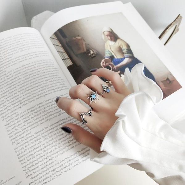 cluster rings louleur opal vintage flower 925 sterling silver set open ring fine jewelry adjust gift for women ancient, Golden;silver
cluster rings louleur opal vintage flower 925 sterling silver set open ring fine jewelry adjust gift for women ancient, Golden;silver