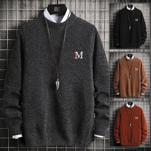 men's sweaters knitted sweater in autumn and winter of 2021 loose warm pullover korean casual sweater., White;black
men's sweaters knitted sweater in autumn and winter of 2021 loose warm pullover korean casual sweater., White;black