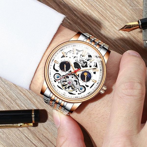 men's watch automatic mechanical business waterproof sports watches carved tourbillon wristwatches, Slivery;brown
men's watch automatic mechanical business waterproof sports watches carved tourbillon wristwatches, Slivery;brown