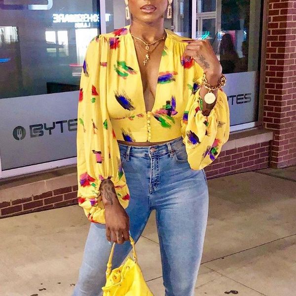 women's blouses & shirts women lantern long sleeve blouse crop v-neck casual party elegant shirt woman fashion yellow tie-dye print sho, White
women's blouses & shirts women lantern long sleeve blouse crop v-neck casual party elegant shirt woman fashion yellow tie-dye print sho, White