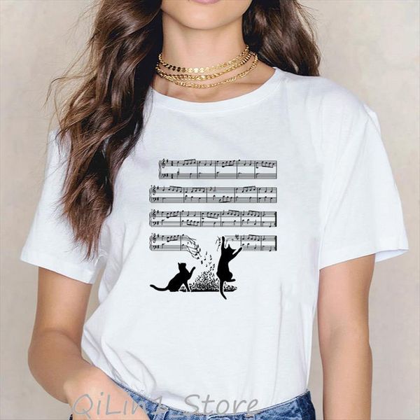 fashion vagary creative music women note tee mischief cats cat funny print casual tees, White
fashion vagary creative music women note tee mischief cats cat funny print casual tees, White