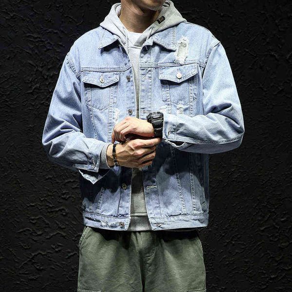 spring autumn new mens lapel denim jacket coat m-5xl hip hop wind casual coat cotton plus size denim jacket men hole clothes y1122, Black;brown
spring autumn new mens lapel denim jacket coat m-5xl hip hop wind casual coat cotton plus size denim jacket men hole clothes y1122, Black;brown