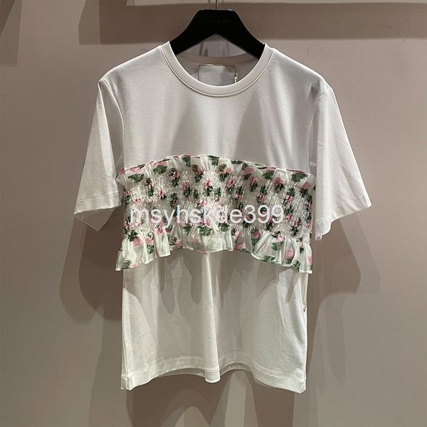 women's t-shirt niche spring and summer flower splicing versatile loose pullover round neck cotton t-shirt women's fashion, White
women's t-shirt niche spring and summer flower splicing versatile loose pullover round neck cotton t-shirt women's fashion, White