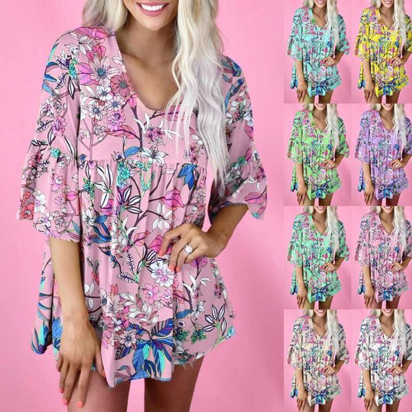 men's t-shirts spring and summer women's blouse printing round neck stitching short-sleeved loose casual ruffled t-shirt vestidos, White;black
men's t-shirts spring and summer women's blouse printing round neck stitching short-sleeved loose casual ruffled t-shirt vestidos, White;black
