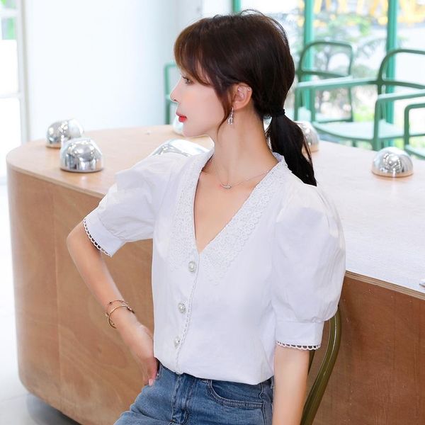 women's blouses & shirts coigarsam loose shirt womens summer puff sleeve v-neck women white 6553
women's blouses & shirts coigarsam loose shirt womens summer puff sleeve v-neck women white 6553