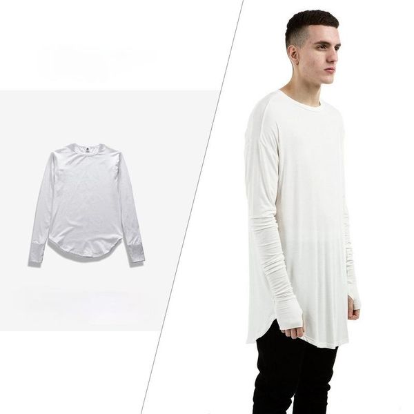 men's t-shirts focus on autumn winter plain bottom arc hem with long round collar casual women's long-sleeved, White;black
men's t-shirts focus on autumn winter plain bottom arc hem with long round collar casual women's long-sleeved, White;black