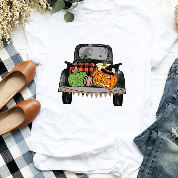 women lady truck pumpkin face fall halloween thanksgiving print womens clothes shirt t tee for tshirt female graphic t-shirt, White
women lady truck pumpkin face fall halloween thanksgiving print womens clothes shirt t tee for tshirt female graphic t-shirt, White