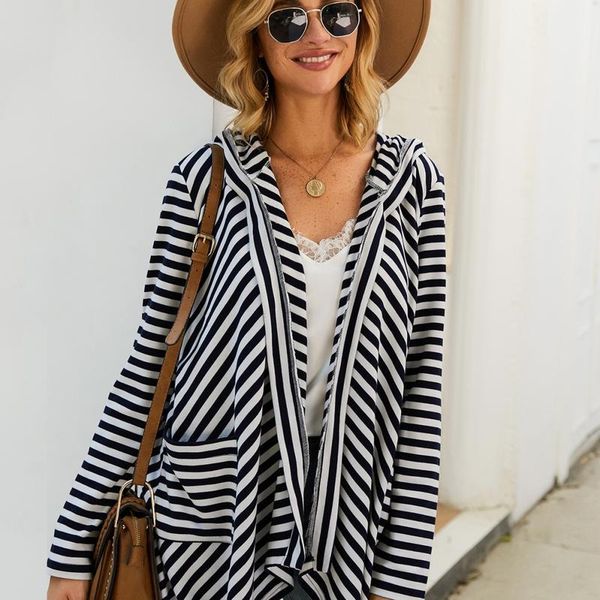 women's vests 2021 autumn fashion striped long- sleeved irregular loose hooded cardigan coat women jacket casual fall comfortable, Black;white
women's vests 2021 autumn fashion striped long- sleeved irregular loose hooded cardigan coat women jacket casual fall comfortable, Black;white