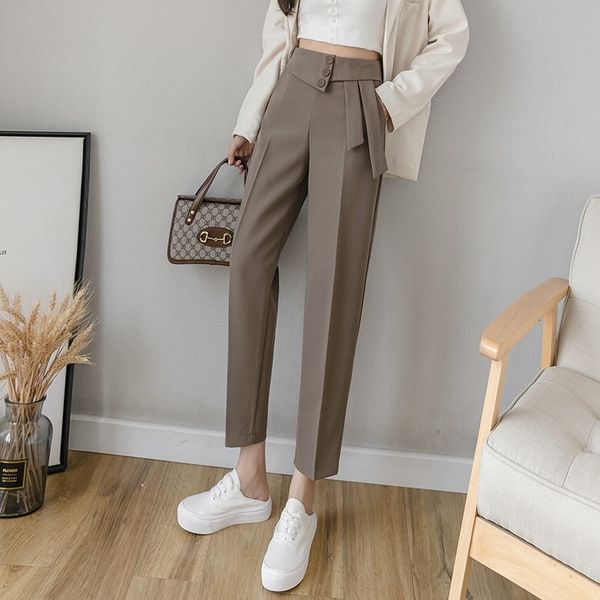 suit women's spring and summer 2021 new high waist thin smoke nine point straight tube loose trousers small leg pants, Black
suit women's spring and summer 2021 new high waist thin smoke nine point straight tube loose trousers small leg pants, Black