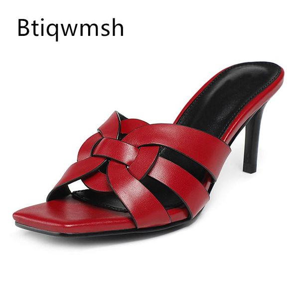 sandals chic design mules slippers woman open toe soft real leather weave high heels shoes lady gladiator, Black
sandals chic design mules slippers woman open toe soft real leather weave high heels shoes lady gladiator, Black