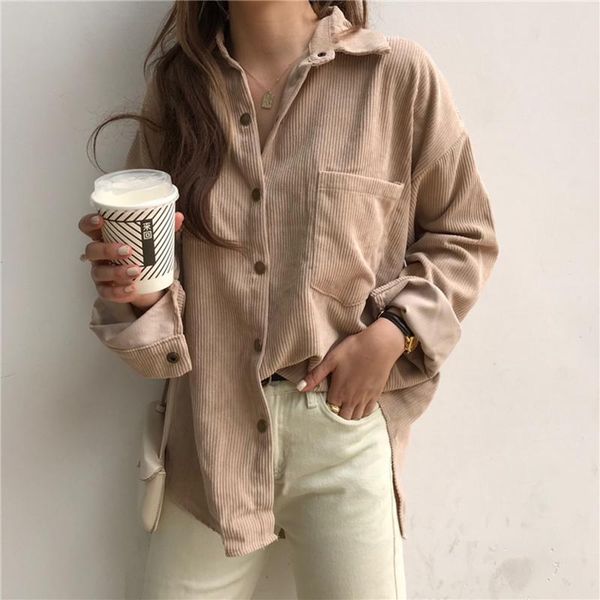 women's jackets vintage corduroy women winter autumn coats plus size single-breasted overcoats loose solid outerwear, Black;brown
women's jackets vintage corduroy women winter autumn coats plus size single-breasted overcoats loose solid outerwear, Black;brown