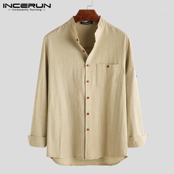 fashion men cotton shirt solid color 2019 long sleeve stand collar blouse casual streetwear brand shirt men incerun1, White;black
fashion men cotton shirt solid color 2019 long sleeve stand collar blouse casual streetwear brand shirt men incerun1, White;black