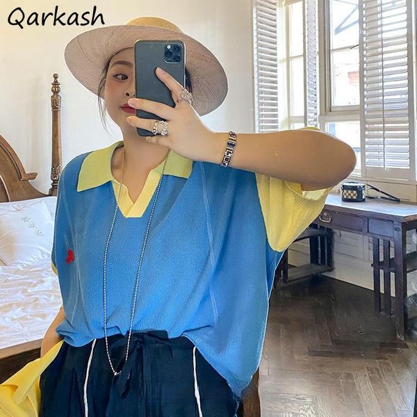 women's t-shirt t-shirts women patchwork loose oversize summer knitting all-match young thin fashion streetwear vintage design female, White
women's t-shirt t-shirts women patchwork loose oversize summer knitting all-match young thin fashion streetwear vintage design female, White