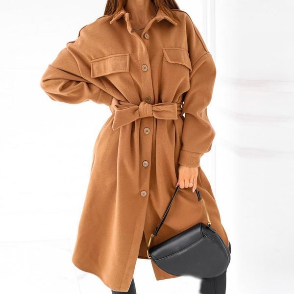 women's wool & blends women elegant long coat with belt solid single breasted full sleeve chic outerwear ladies autumn winter 2021 over, Black
women's wool & blends women elegant long coat with belt solid single breasted full sleeve chic outerwear ladies autumn winter 2021 over, Black