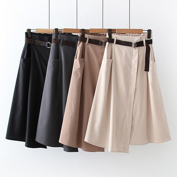 new 2021 high waist summer a-line irregular hem fashion midi length skirt with belt women clothes faldas jupe femme saia h7la, Black
new 2021 high waist summer a-line irregular hem fashion midi length skirt with belt women clothes faldas jupe femme saia h7la, Black