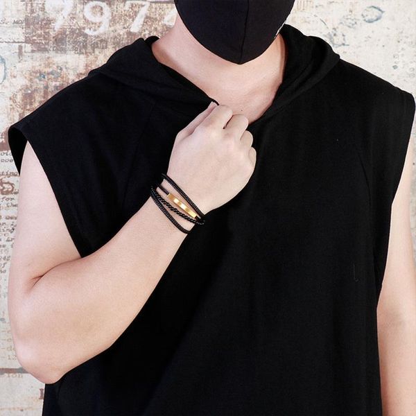 charm bracelets personalized mens braid five layers bracelet name titanium steel leather chain adjustable bangle jewlry gift, Golden;silver
charm bracelets personalized mens braid five layers bracelet name titanium steel leather chain adjustable bangle jewlry gift, Golden;silver
