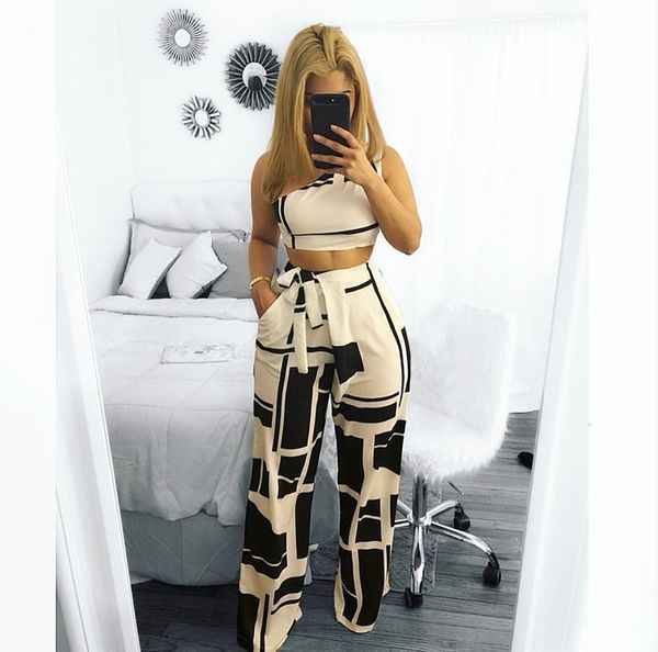 casual 2 piece set strapless one shoulder sleeveless patchwork crop bow tie elastic waist loose long pants y19062601, White
casual 2 piece set strapless one shoulder sleeveless patchwork crop bow tie elastic waist loose long pants y19062601, White