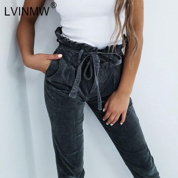 women's pants & capris lvinmw fashion 2021 autumn winter women ruffles pencil high waist belted slim corduroy ankle length streatwear, Black;white
women's pants & capris lvinmw fashion 2021 autumn winter women ruffles pencil high waist belted slim corduroy ankle length streatwear, Black;white