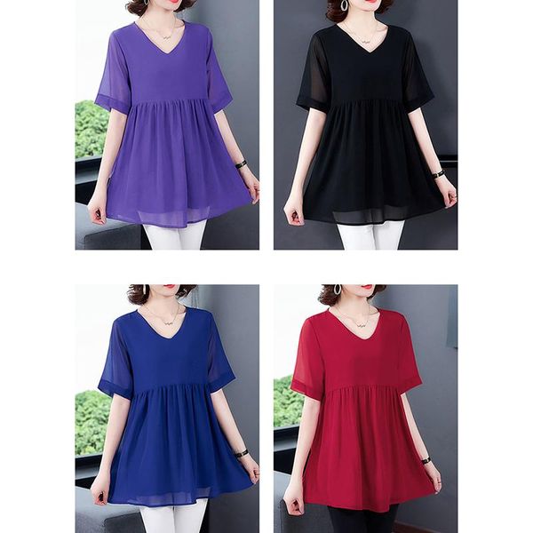 women's blouses & shirts 2021 summer chiffon short sleeve for women casual loose ladies female blusas plus size - 2xl clothing, White
women's blouses & shirts 2021 summer chiffon short sleeve for women casual loose ladies female blusas plus size - 2xl clothing, White