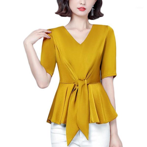 women's blouses & shirts summer v-neck bow lace-up silk blouse women fashion plus size short sleeve chiffon kimono blusas mujer, White
women's blouses & shirts summer v-neck bow lace-up silk blouse women fashion plus size short sleeve chiffon kimono blusas mujer, White