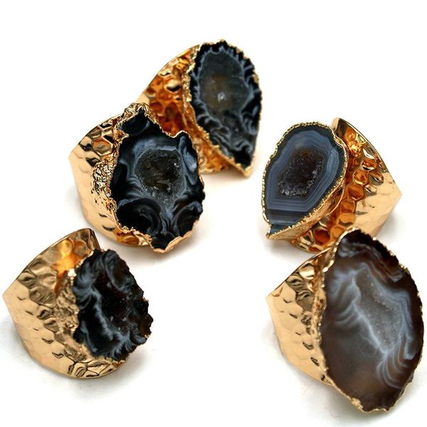 cluster rings irregular natural stone open ring for women healing crystal jewelry, Golden;silver
cluster rings irregular natural stone open ring for women healing crystal jewelry, Golden;silver