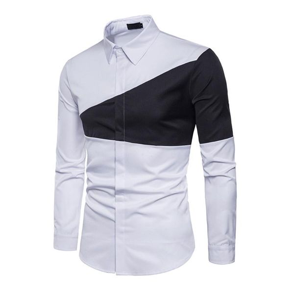 casual men's shirt two-color triangle stitch geometry fashion match lapel long-sleeved slim patchwork color block shirts, White;black
casual men's shirt two-color triangle stitch geometry fashion match lapel long-sleeved slim patchwork color block shirts, White;black