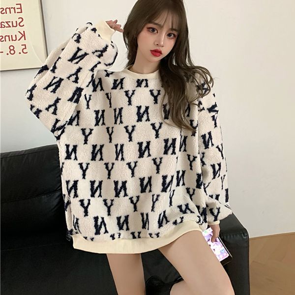 2021 new autumn loose letter jacquard plush sweatshirt long-sleeved hoodie all-match casual women blzj, Black
2021 new autumn loose letter jacquard plush sweatshirt long-sleeved hoodie all-match casual women blzj, Black