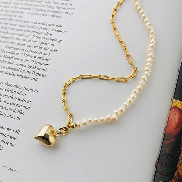 925 sterling silver simple heart pendant creative pearl chain necklace for women light luxury temperament jewelry accessories
925 sterling silver simple heart pendant creative pearl chain necklace for women light luxury temperament jewelry accessories
